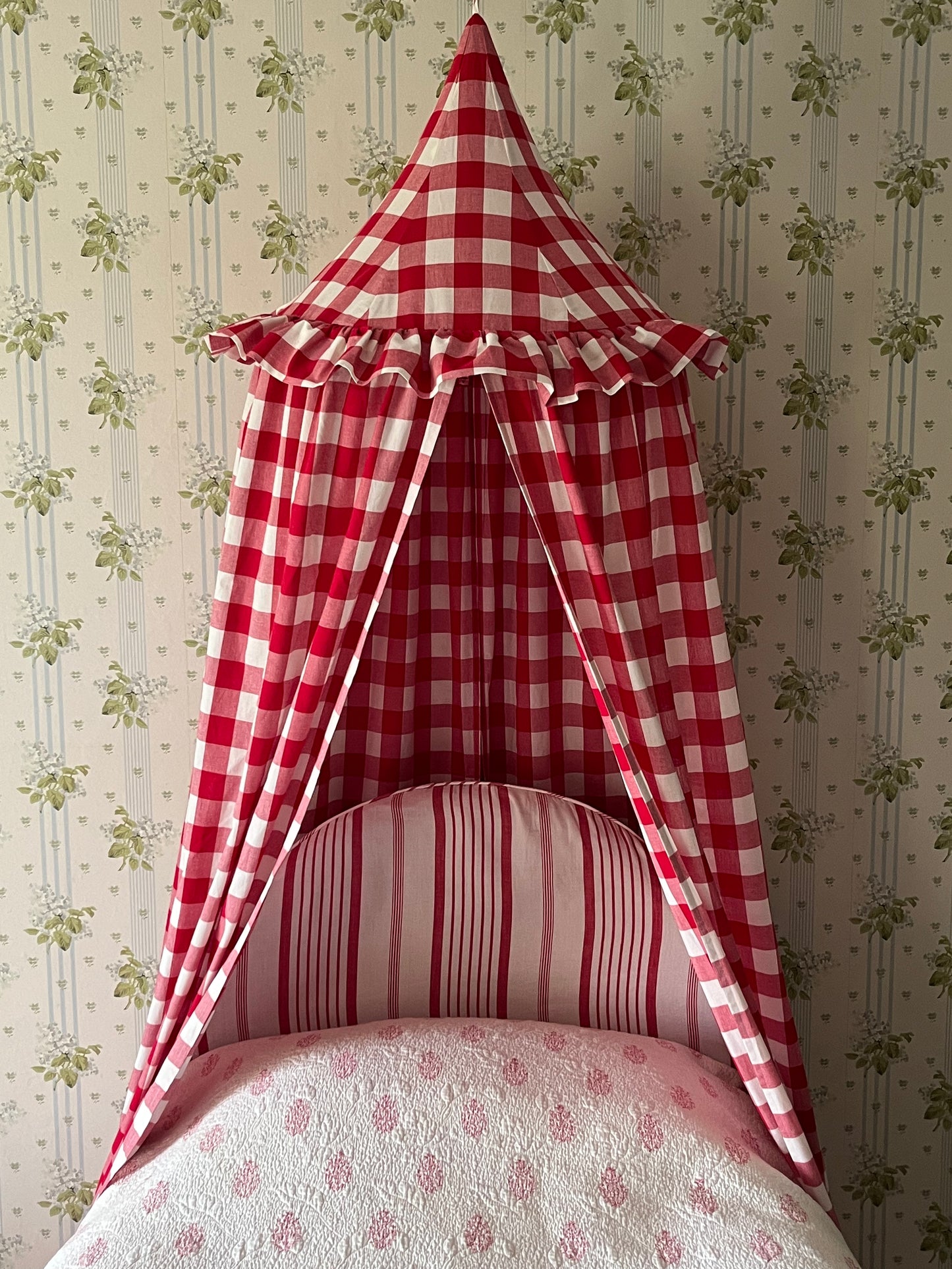 Red Gingham Bed Canopy