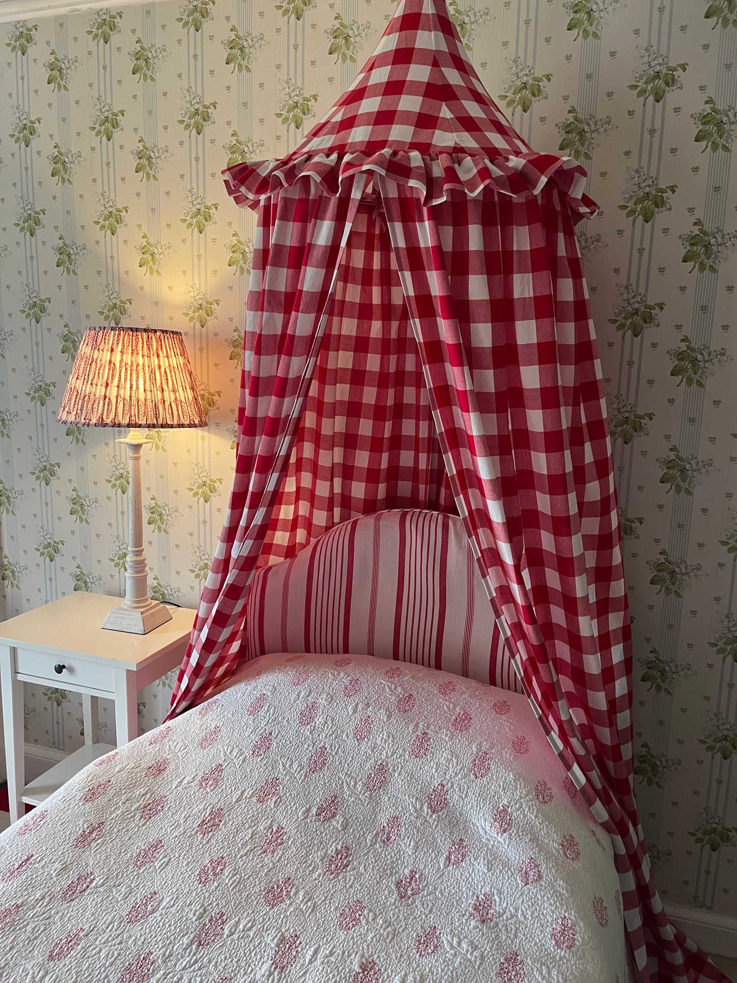 Red Gingham Bed Canopy